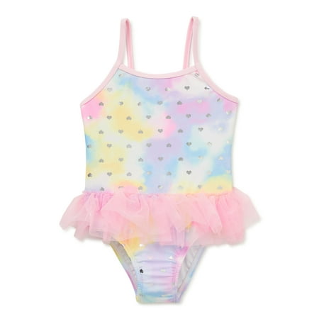 Wonder Nation Baby and Toddler Girl One-Piece Swimsuit Sizes 12M-5T