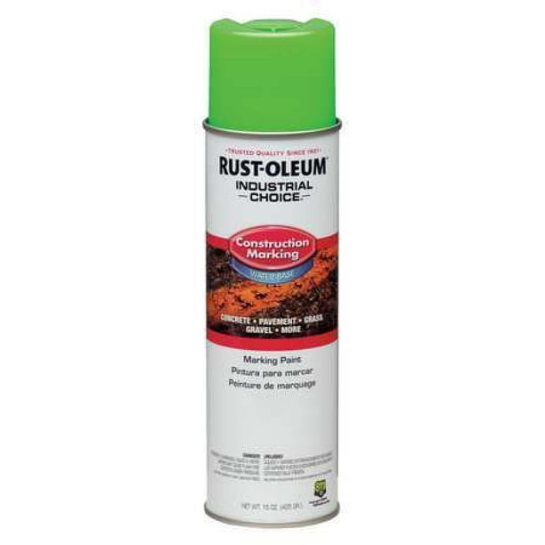 RUST-OLEUM 264700 Construction Marking Paint Aerosol, 17 oz., Fluorescent Green