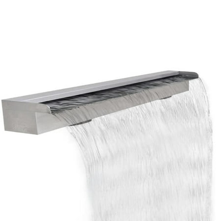 WONISOLI Rectangular Waterfall Pool Fountain Stainless Steel 47.2