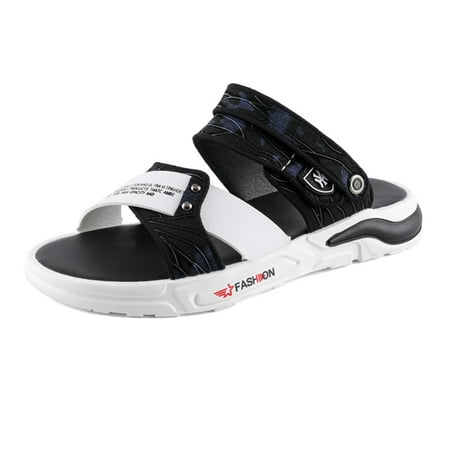 Men s Women s Casual Sandals Synthetic Leather Upper Outdoor Slide Sandals Open Toe Slip-On Sandals