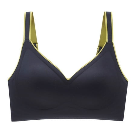 Women Lady Plus Size Gathered Bra Adjustable Pair Of Thin Breast Cup Underwear