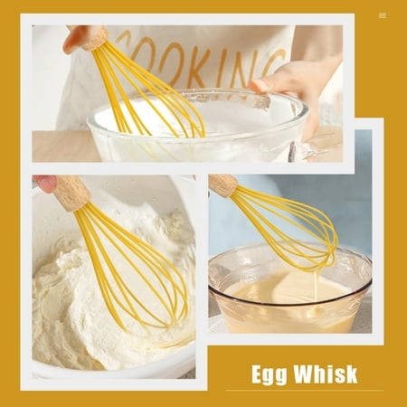 Egg Whisk 3 Pcs Silicone Egg Blender Whisk Practical Egg Mixer Wooden Handle Cream Whisks
Egg Whisk 3 Pcs Silicone Egg Blender Whisk Practical Egg Mixer Wooden Handle Cream Whisks