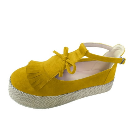 Inkach Womens Bowknot Tassel Round Toe Flat Pumps Thick Bottom Buckle Casual Beach Shoe
Inkach Womens Bowknot Tassel Round Toe Flat Pumps Thick Bottom Buckle Casual Beach Shoe
