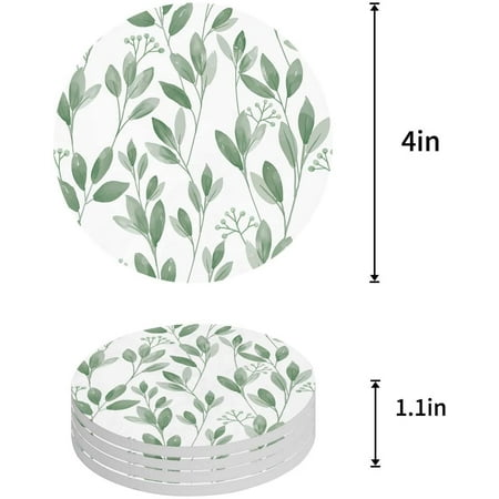 FMSHPON Green Watercolor Plant Leaves Set of 8 Round Coaster for Drinks Absorbent Ceramic Stone Coasters Cup Mat with Cork Base for Home Kitchen Room Coffee Table Bar Decor
FMSHPON Green Watercolor Plant Leaves Set of 8 Round Coaster for Drinks Absorbent Ceramic Stone Coasters Cup Mat with Cork Base for Home Kitchen Room Coffee Table Bar Decor