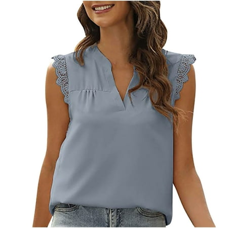 Ziloco Women s Summer Versatile Solid Color Irregular Print Casual T-Shirt Sleeveless Loose V-Neck Lace Blouse scrubs sets for women Gray S
Ziloco Women s Summer Versatile Solid Color Irregular Print Casual T-Shirt Sleeveless Loose V-Neck Lace Blouse scrubs sets for women Gray S