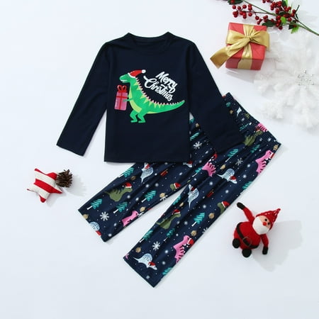 ERTUTUYI Christmas Kids Long Sleeve Dinosaur Print Tops Pants Xmas Family Clothes Pajamas Navy 5
ERTUTUYI Christmas Kids Long Sleeve Dinosaur Print Tops Pants Xmas Family Clothes Pajamas Navy 5