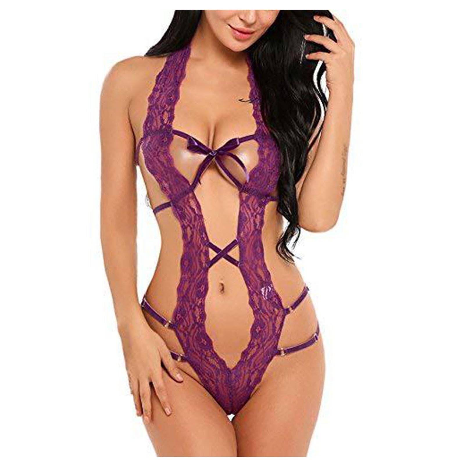 Odeerbi Sexy Lingerie Bodysuit For Women Sheer Lingerie Bra Jumpsuit