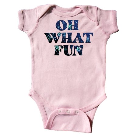 Inktastic Oh What Fun Christmas with Snow Gift Baby Boy or Baby Girl Bodysuit