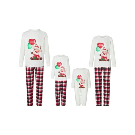 Gwiyeopda Matching Family Christmas Pajamas Set Elk Print Long Sleeve Tops and Plaid Pants for Women Men Kids Sleepwear
Gwiyeopda Matching Family Christmas Pajamas Set Elk Print Long Sleeve Tops and Plaid Pants for Women Men Kids Sleepwear