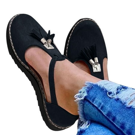 ERTUTUYI Ladies Shoes Tassel Round Toe Flat Pumps Thick Bottom Tassel Leopard Print Beach Casual Shoes Black 36
ERTUTUYI Ladies Shoes Tassel Round Toe Flat Pumps Thick Bottom Tassel Leopard Print Beach Casual Shoes Black 36