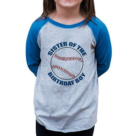 7 ate 9 Apparel Girl s Sister Baseball Blue Raglan Tee
