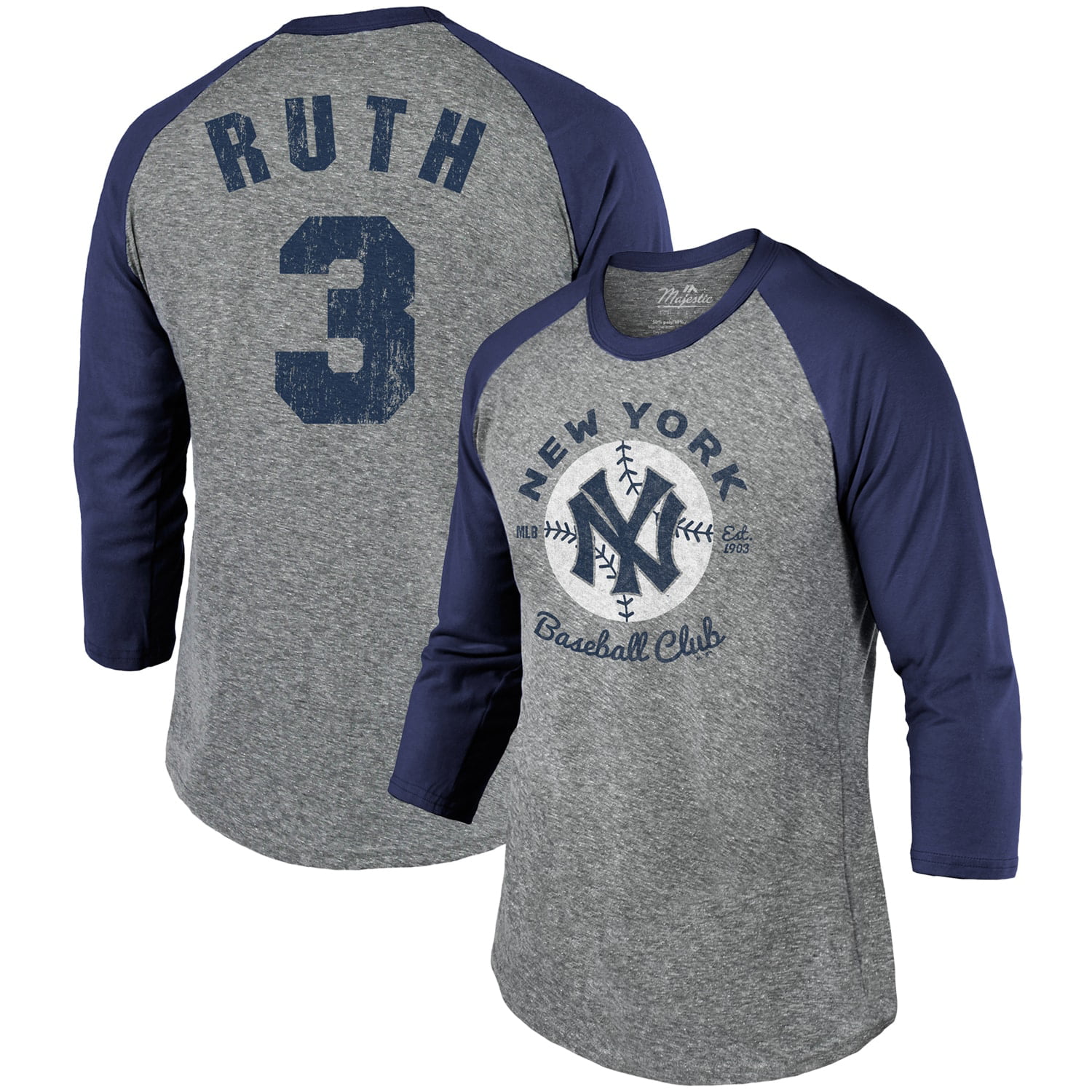Babe Ruth New York Yankees Majestic Threads Cooperstown Collection Name
