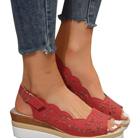 Fall Winter Savings Clearance! Itsun Womens Sandals Women s Summer Size Wedge Fish Mouth Roman Sandals Red
Fall Winter Savings Clearance! Itsun Womens Sandals Women s Summer Size Wedge Fish Mouth Roman Sandals Red