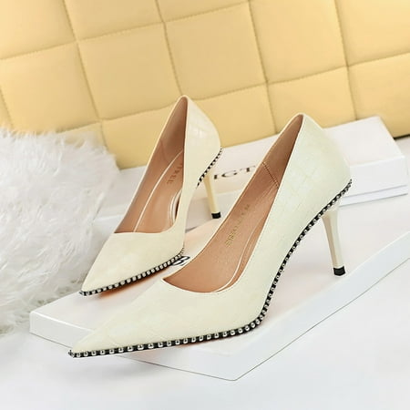 Women‘s Metal Ball Stiletto Sandals Anti-slip Pointed Toe Solid Color High Heels Women‘s Fashion Pumps
Women‘s Metal Ball Stiletto Sandals Anti-slip Pointed Toe Solid Color High Heels Women‘s Fashion Pumps