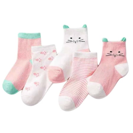Odeerbi Baby Toddler Socks Girls Boys Socks Breathable Non-slip Unisex Cotton Socks Multicolor