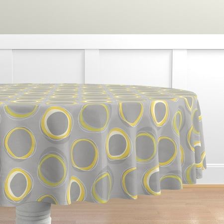 Cotton Sateen Tablecloth 90 Round - Solar Yellow Mid Century Gray Mod Modern Abstract Circles Print Custom Table Linens by Spoonflower
Cotton Sateen Tablecloth 90 Round - Solar Yellow Mid Century Gray Mod Modern Abstract Circles Print Custom Table Linens by Spoonflower