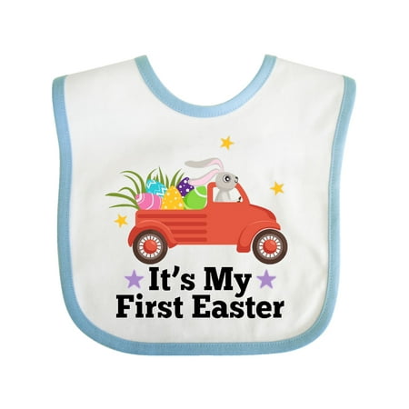 Inktastic First Easter Bunny Egg Truck Gift Baby Boy or Baby Girl Bib