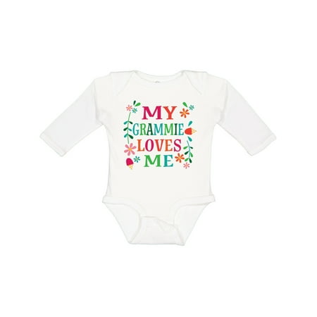 Inktastic My Grammie Loves Me Girl Grandchild Gift Baby Girl Long Sleeve Bodysuit