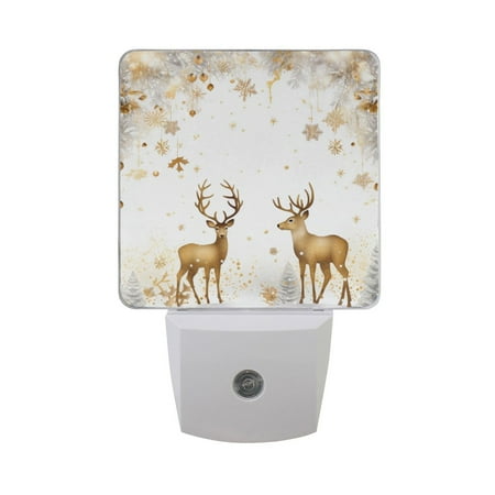 Christmas Deers Golden Night Light LED Dusk to Dawn Auto Sensor Night Lamp Plug-in Nightlight for Bedroom Hallway Kitchen 2 PCs
Christmas Deers Golden Night Light LED Dusk to Dawn Auto Sensor Night Lamp Plug-in Nightlight for Bedroom Hallway Kitchen 2 PCs