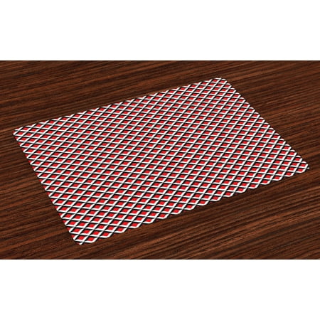 Geometric Placemats Set of 4 Abstract Relief Pattern Vibrant Colored Checkered Mosaic Grid Print Washable Fabric Place Mats for Dining Room Kitchen Table Decor Vermilion Black White by Ambesonne
Geometric Placemats Set of 4 Abstract Relief Pattern Vibrant Colored Checkered Mosaic Grid Print Washable Fabric Place Mats for Dining Room Kitchen Table Decor Vermilion Black White by Ambesonne
