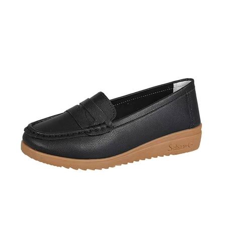 Cathalem Ladies Fashion Solid Color Breathable Leather Flat Casual Single Shoes Black 41
Cathalem Ladies Fashion Solid Color Breathable Leather Flat Casual Single Shoes Black 41