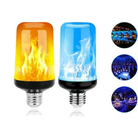 2 Pcs 4 Mode flame LED light dynamic flame simulation effect night light