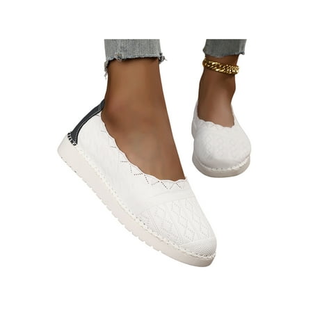 Tenmix Womens Walking Shoe Comfort Flats Mesh Casual Shoes Slip On Pumps Women Lightweight Fashion Loafers White 7
Tenmix Womens Walking Shoe Comfort Flats Mesh Casual Shoes Slip On Pumps Women Lightweight Fashion Loafers White 7