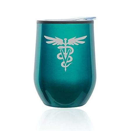 Stemless Wine Tumbler Coffee Travel Mug Glass With Lid Vet Vetinarian Symbol (Turquoise Teal)
Stemless Wine Tumbler Coffee Travel Mug Glass With Lid Vet Vetinarian Symbol (Turquoise Teal)