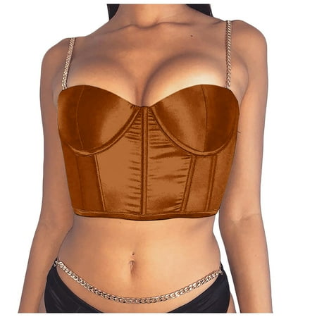 KDDYLITQ Vest for Women Seamless Chain Push Up Crop Top Sexy Strappy Bra Brown XXL
KDDYLITQ Vest for Women Seamless Chain Push Up Crop Top Sexy Strappy Bra Brown XXL