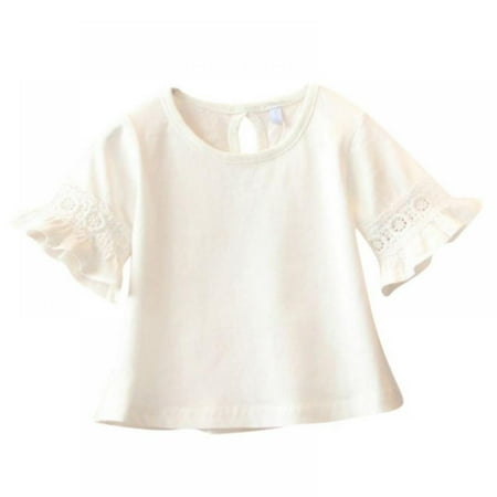 Baby Girl Flare Sleeve Solid Print Lace Tops T-Shirts Kids Tops Casual Blouse Summer
Baby Girl Flare Sleeve Solid Print Lace Tops T-Shirts Kids Tops Casual Blouse Summer