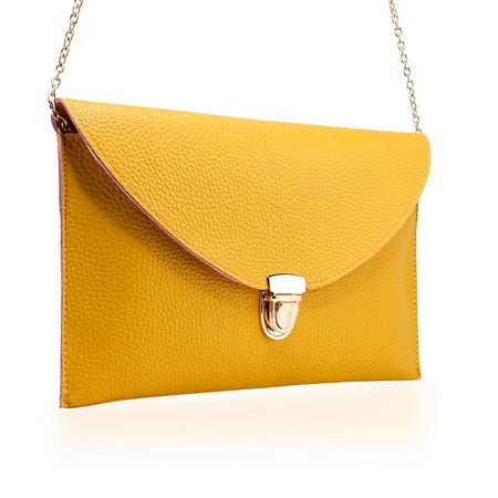 Fashion Women Handbag Shoulder Bags Envelope Clutch Crossbody Satchel Purse Leather Lady Messenger Hobo Bag - Yellow