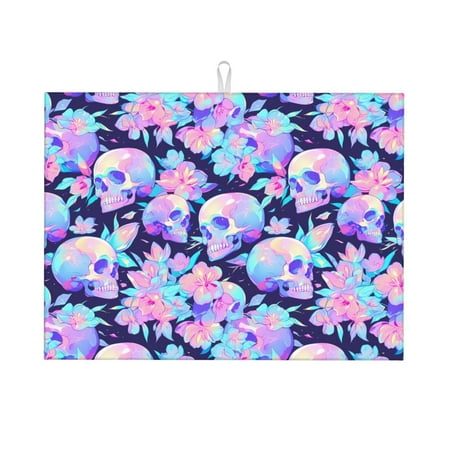 Adobk pinkk flower crystal Skull Dish Drying Mat for Kitchen Counter Absorbent Microfiber Drying Pad Reusable Washable Large 18 x24
Adobk pinkk flower crystal Skull Dish Drying Mat for Kitchen Counter Absorbent Microfiber Drying Pad Reusable Washable Large 18 x24