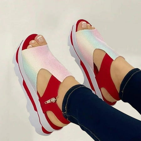 Binmer Summer Ladies Women Flat Thick Soled Shoes Casual Beach Sandals