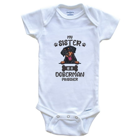 My Sister Is A Doberman Pinscher Cute Dog Breed Baby Bodysuit v2 0-3 Months White
My Sister Is A Doberman Pinscher Cute Dog Breed Baby Bodysuit v2 0-3 Months White