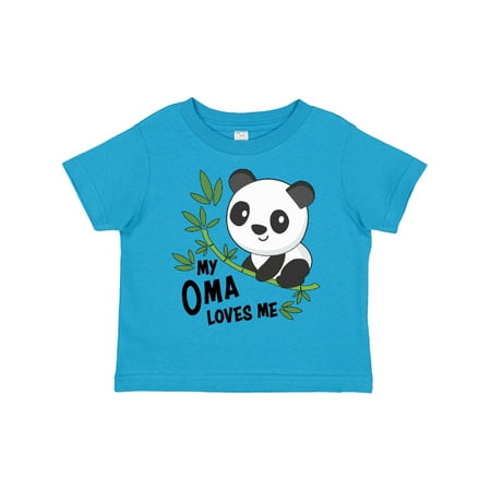 Inktastic My Oma Loves Me- Cute Panda Gift Toddler Boy or Toddler Girl T-Shirt