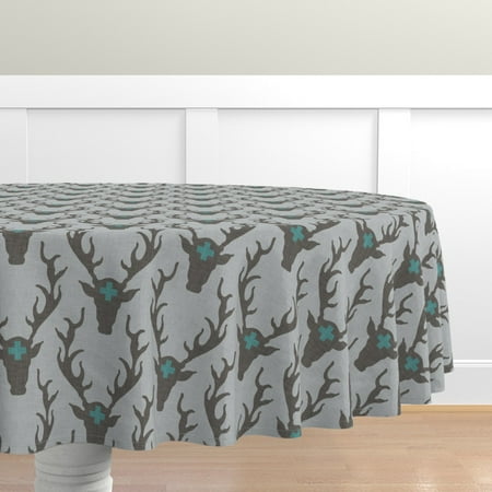 Cotton Sateen Tablecloth 90 Round - Deer Head Gray Blue Buck Plus Sign Look Elk Print Custom Table Linens by Spoonflower
Cotton Sateen Tablecloth 90 Round - Deer Head Gray Blue Buck Plus Sign Look Elk Print Custom Table Linens by Spoonflower