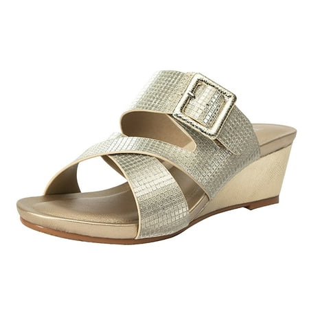 Youmylove Women Slide Slippers Fashion Summer Wedge Heel Middle Heel Slip On Open Toe Slip On Breathable Buckle Solid Color Casual Style Comfort Cozy Leisure Daily Walking
Youmylove Women Slide Slippers Fashion Summer Wedge Heel Middle Heel Slip On Open Toe Slip On Breathable Buckle Solid Color Casual Style Comfort Cozy Leisure Daily Walking