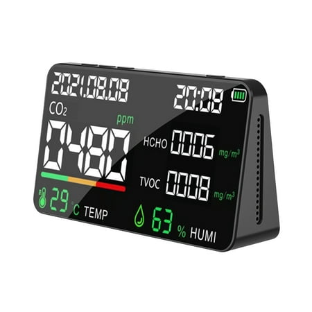 5 In 1 Air Quality Monitor Led Digital Co2 Hcho Tvoc Temperature Humidity Tester Usb Rechargeable Indoor Carbon Dioxide Meter For Room Office Greenhouse Warehouse
5 In 1 Air Quality Monitor Led Digital Co2 Hcho Tvoc Temperature Humidity Tester Usb Rechargeable Indoor Carbon Dioxide Meter For Room Office Greenhouse Warehouse