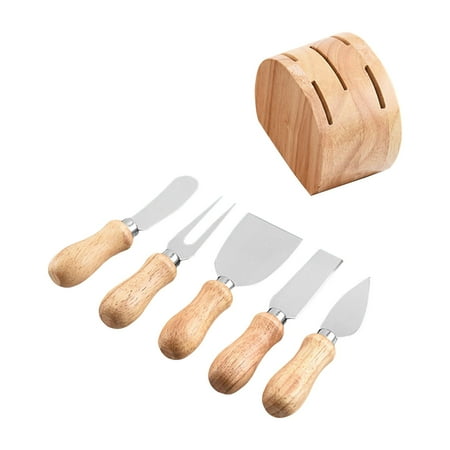 5 Pieces Cheese Cutter with Wooden Rack Base Cheese Cheese Spreader Mini Cheese Cutter Cheese Tool Set Cheese Tools for Breakfast Home
5 Pieces Cheese Cutter with Wooden Rack Base Cheese Cheese Spreader Mini Cheese Cutter Cheese Tool Set Cheese Tools for Breakfast Home