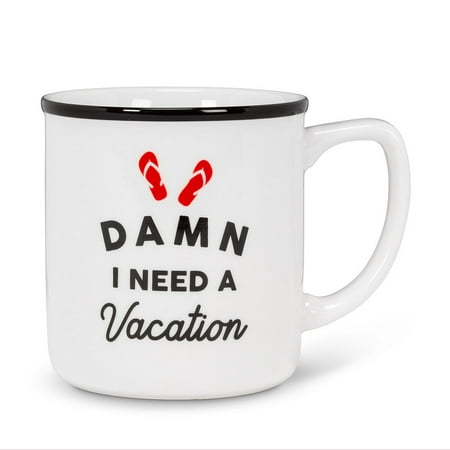 Set of 2 Need a Vacation Text Mug