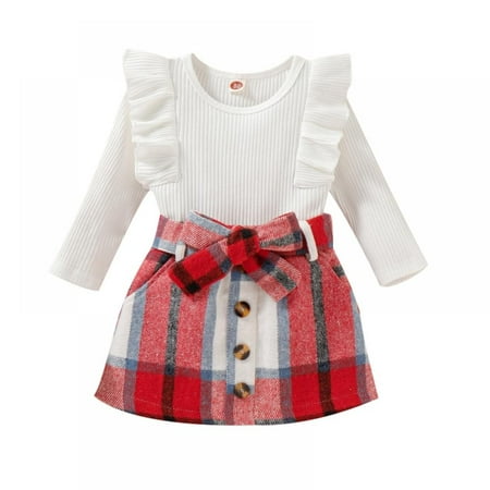 Baozhu Toddler Baby Girl Skirt Outfit Little Toddler Baby Girl Long Sleeve Ribbed Knitted Pullover Top Plaid Skirt Set 2Pcs Spring Summer Clothes Set
Baozhu Toddler Baby Girl Skirt Outfit Little Toddler Baby Girl Long Sleeve Ribbed Knitted Pullover Top Plaid Skirt Set 2Pcs Spring Summer Clothes Set