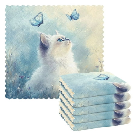 WOBOGO Pretty White Ragdoll Cat Kitchen Towels 6pcs Ultra Soft Absorbent Quick Drying Dish Cloths 11×11inch
WOBOGO Pretty White Ragdoll Cat Kitchen Towels 6pcs Ultra Soft Absorbent Quick Drying Dish Cloths 11×11inch