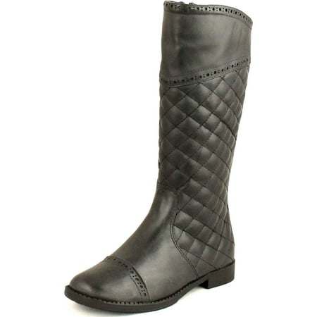 Cole Haan Girls Junior Nancy Quilted Equestrian Riding Fashion Boots Black 4
