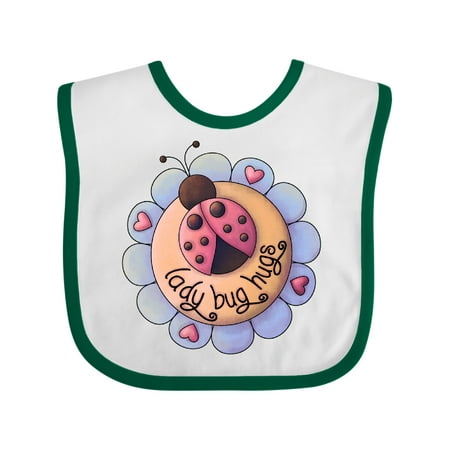 Inktastic Ladybug Hugs with Flower Gift Baby Boy Bib