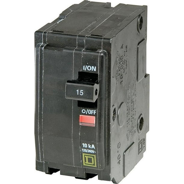 Square D QO215CP Type QO Standard Circuit Breaker, 120/240 VAC, 15 A, 2 P, 10 kA