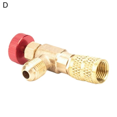 

Feiruifan R410/R22 Safety Valve Sealed Brass 1/4 5/16 Inch Air Conditioning Charging Hose Valve Adapter Refrigeration Tool for Air Conditioner