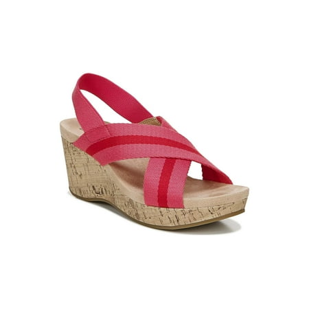 LifeStride Womens Dream Big Strappy Wedge Sandals DARK PINK Size 10.0