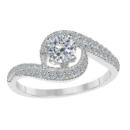 1 Ct. Diamond Engagement Ring In 14k Solid White Gold