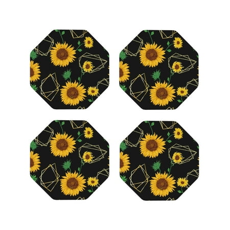 Tideii Sunflowers3 for Leather Coasters 4 Pieces Anti-fouling and Anti-scalding Decorative Coasters Suitable for Restaurants Kitchens Coffee Shops-Octagon
Tideii Sunflowers3 for Leather Coasters 4 Pieces Anti-fouling and Anti-scalding Decorative Coasters Suitable for Restaurants Kitchens Coffee Shops-Octagon