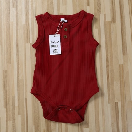 Nokpsedcb Newborn Baby Boy Girl Summer Sleeveless Romper Solid Color Ribbed Knit O Neck Button Down Jumpsuit Infant Cotton Outfits Red 6-12 Months
Nokpsedcb Newborn Baby Boy Girl Summer Sleeveless Romper Solid Color Ribbed Knit O Neck Button Down Jumpsuit Infant Cotton Outfits Red 6-12 Months